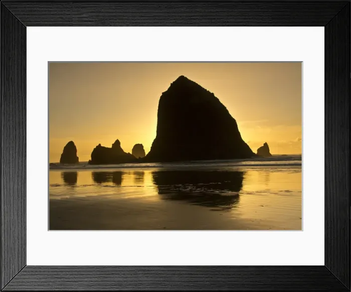Framed Print : Sunset; Cannon Beach; Oregon; USA Framed Print : Sunset; Cannon Beach; Oregon; USA