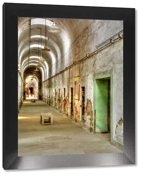 USA, Pennsylvania, Philadelphia, Eastern State Penitentiary. Interior of abandoned prison