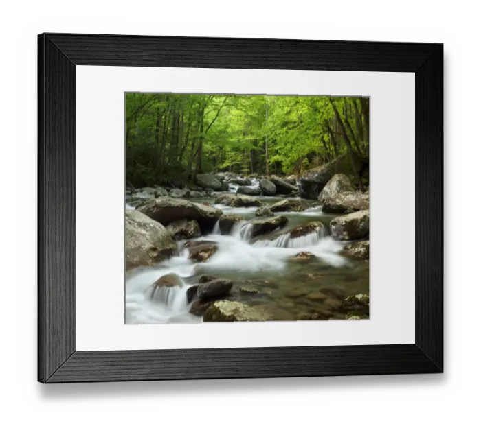 Framed Print : USA, Tennessee, Great Smoky Mountains National Park, Little Pigeon River at Greenbrier