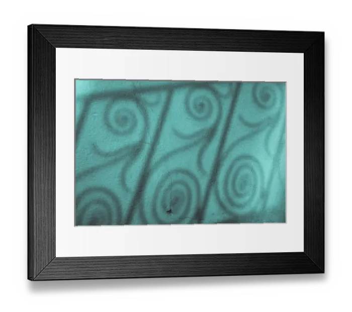 Framed Print : Fence pattern on a blue wall, Charleston, South Carolina. USA Framed Print : Fence pattern on a blue wall, Charleston, South Carolina. USA