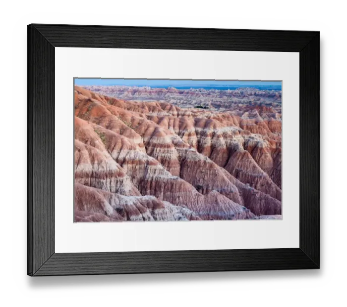 Framed Print : Textured landscape in Badlands National Park, SD Framed Print : Textured landscape in Badlands National Park, SD