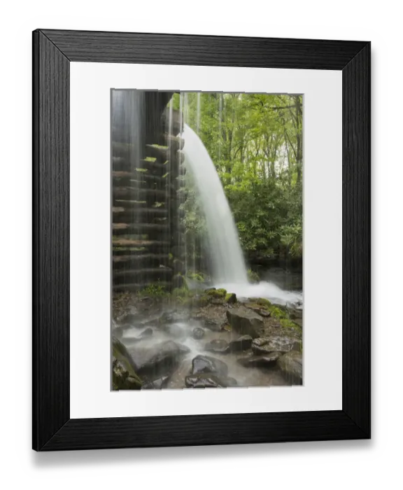 Framed Print : USA, Tennessee, Great Smoky Mountains National Park. Water coursed through Mingus Mill