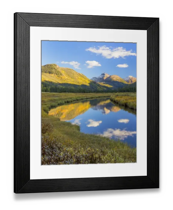 Framed Print : USA, Utah, Wasatch Cache National Forest. Mountain and river landscape. Credit as