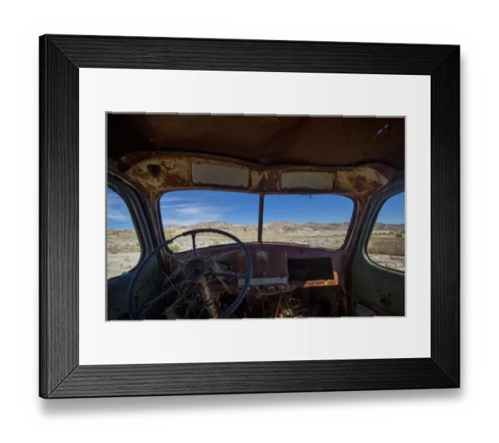 Framed Print : USA, Utah, Capitol Reef National Park. Inside cab of old drilling rig. Credit as Framed Print : USA, Utah, Capitol Reef National Park. Inside cab of old drilling rig. Credit as