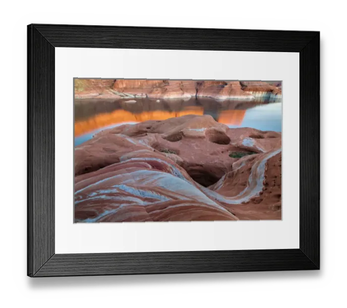Framed Print : USA, Utah. Weathering Pit Ridge at Lake Powell