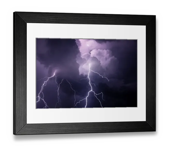 Framed Print : USA, Tennessee. Composite of cloud-to-cloud lightning bolts
