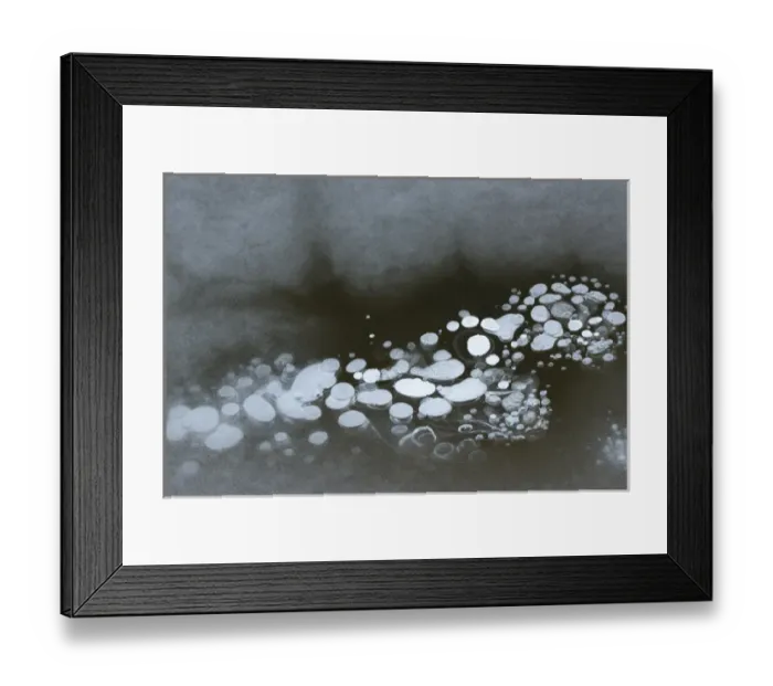 Framed Print : North America, USA, Utah. Abstract design formed by frozen ice bubbles in Courthouse Wash