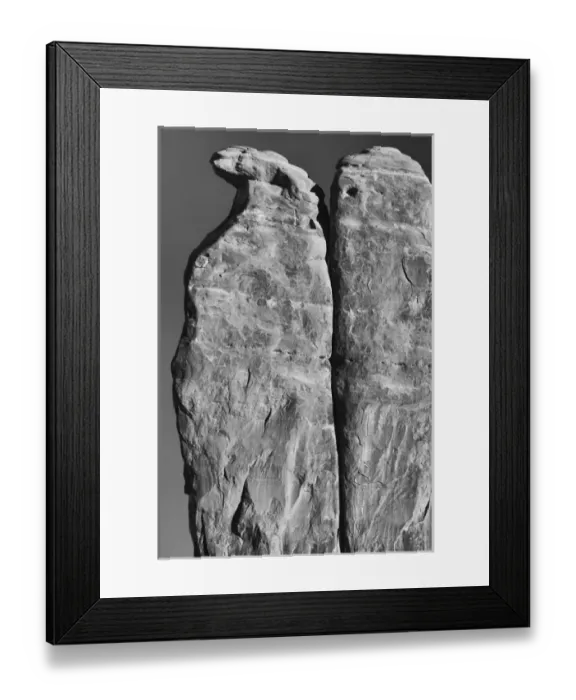 Framed Print : North America, USA, Utah, Arches National Park, Black and white image of the Penguins