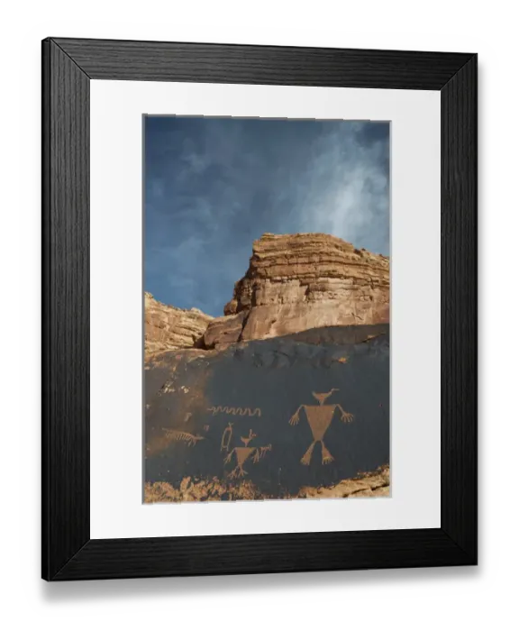 Framed Print : North America, USA, Utah. Duck Headed Man Petroglyph, Cedar Mesa, UT Framed Print : North America, USA, Utah. Duck Headed Man Petroglyph, Cedar Mesa, UT