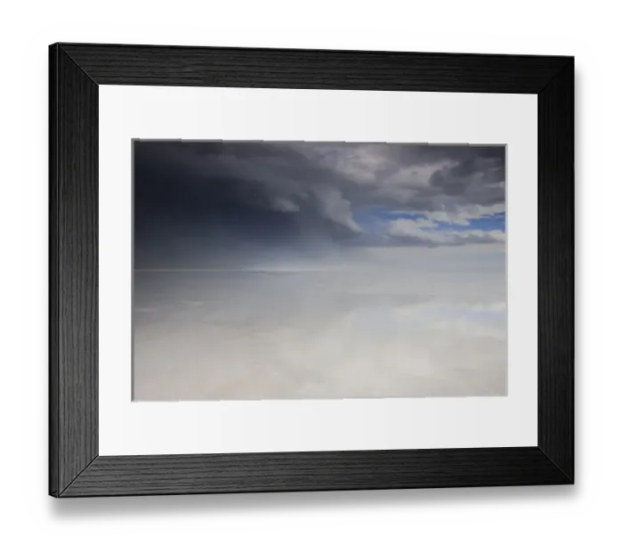 Framed Print : North America, USA, Utah, Bonneville Salt Flats. Passing thunderstorm over Bonneville Salt Flats