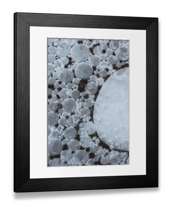 Framed Print : North America, USA, Utah. Abstract frozen ice bubbles Rill Creek, Moab, UT