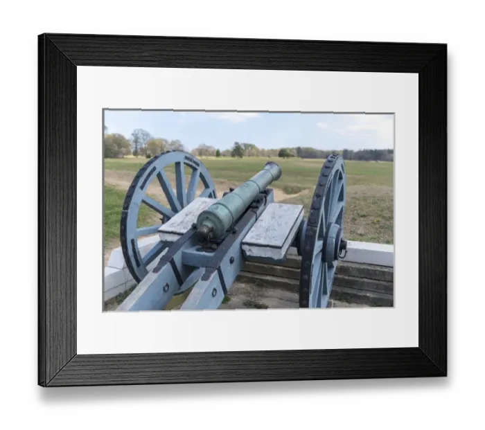 Framed Print : USA, Virginia, Yorktown, cannon on battlefield