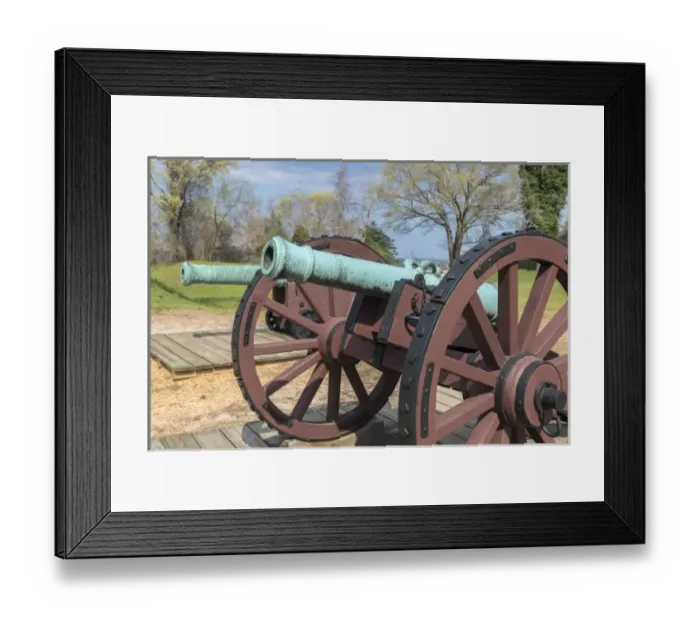 Framed Print : USA, Virginia, Yorktown, cannon on battlefield