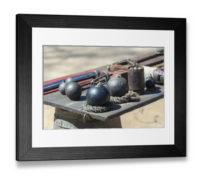 Framed Print : USA, Virginia, Yorktown, Yorktown Victory Center, Continental Army encampment, artillery