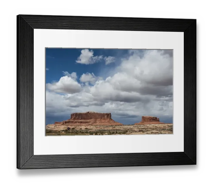 Framed Print : North America, USA, Utah. Mesas and thunderclouds over the Colorado Palteau, UT
