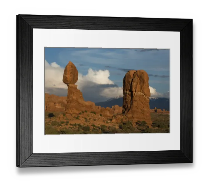 Framed Print : North America, USA, Utah, Arches National Park. Balanced Rock with clouds at sunset Framed Print : North America, USA, Utah, Arches National Park. Balanced Rock with clouds at sunset