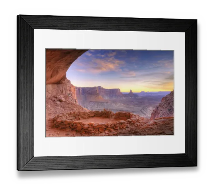 Framed Print : Evening light on False Kiva, Island in the Sky, Canyonlands National Park, Utah USA