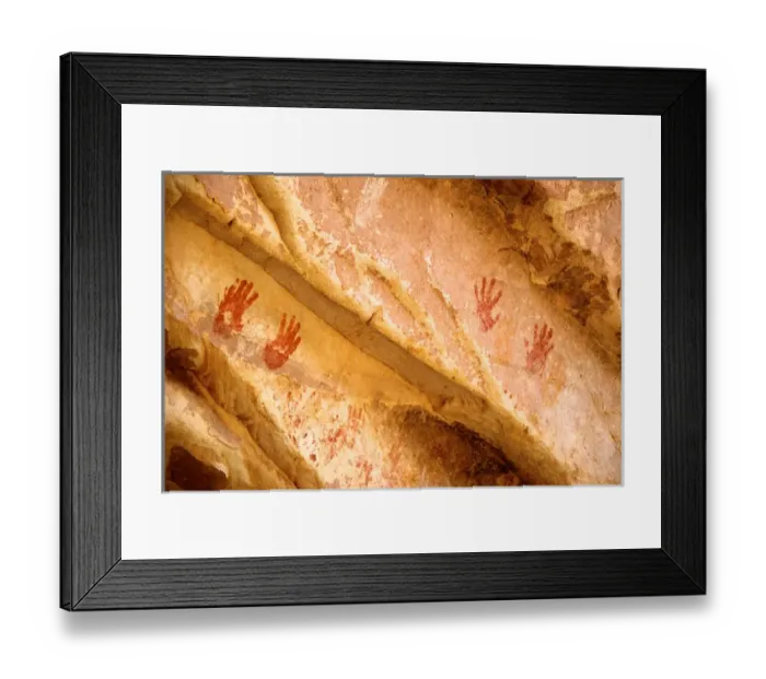 Framed Print : Wash ruins, Painted hand prints at Double Stack Ruin on Cedar Mesa, Utah Framed Print : Wash ruins, Painted hand prints at Double Stack Ruin on Cedar Mesa, Utah