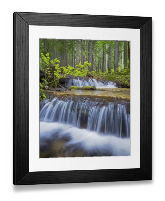 Framed Print : USA, Washington, Gifford Pinchot National Forest. Waterfall and forest scenic. Credit as