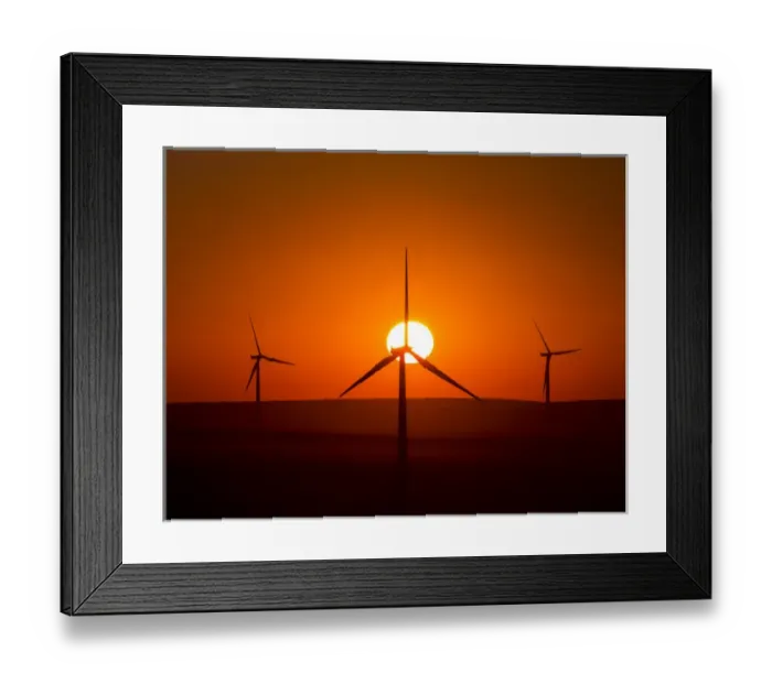 Framed Print : USA, Washington, Walla Walla County. Windmills in the SW corner of the county
