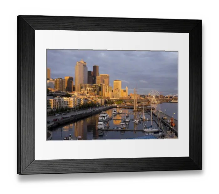 Framed Print : USA, Washington, Seattle. Night time skyline from Pier 66 Framed Print : USA, Washington, Seattle. Night time skyline from Pier 66