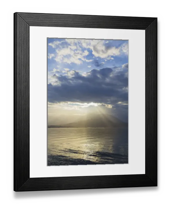 Framed Print : USA, Washington, Seabeck. God rays over Hood Canal Framed Print : USA, Washington, Seabeck. God rays over Hood Canal