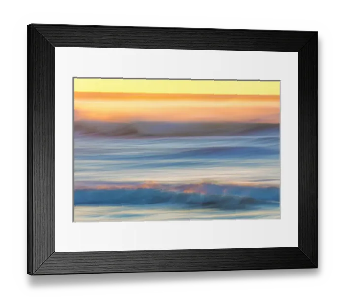Framed Print : USA, Washington, Cape Disappointment State Park. Abstract of sunset and ocean. Credit as