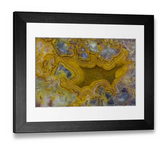 Framed Print : Mexican Yellow Crazy Lace Agate