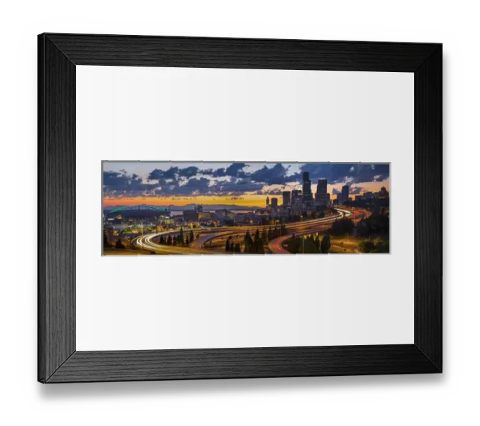 Framed Print : USA, Washington State, Seattle. Sweeping sunset view from Century Link Field to downtown Framed Print : USA, Washington State, Seattle. Sweeping sunset view from Century Link Field to downtown