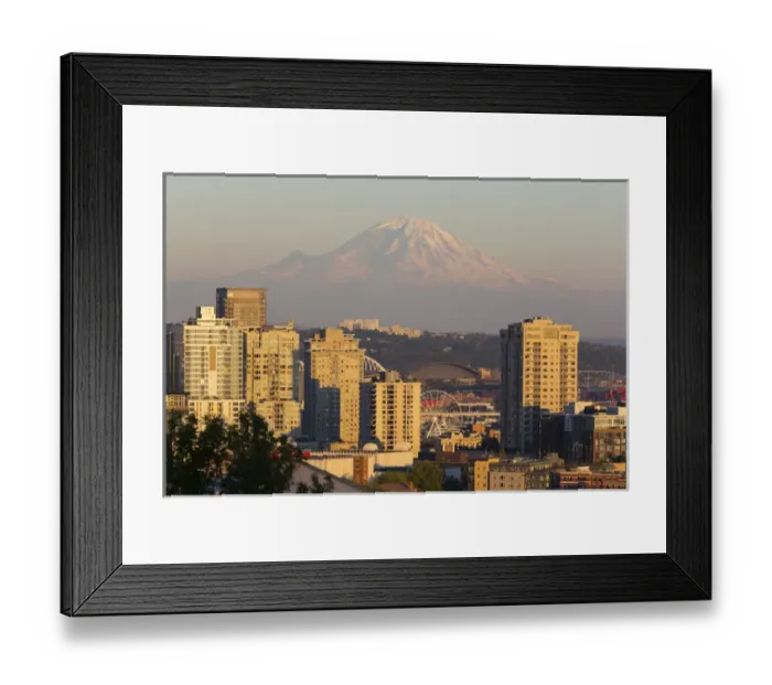 Framed Print : WA, Seattle, skyline view with Mount Rainier (2015) Framed Print : WA, Seattle, skyline view with Mount Rainier (2015)