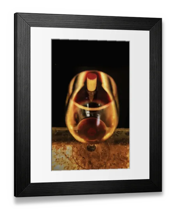Framed Print : USA, Washington, Walla Walla. The illusion of a bottle inside a glass in a Walla Framed Print : USA, Washington, Walla Walla. The illusion of a bottle inside a glass in a Walla