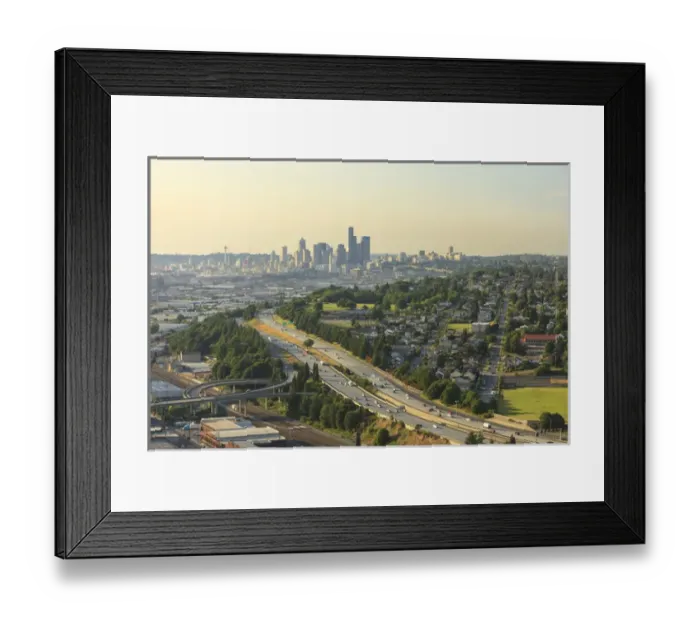 Framed Print : Aerial View of Seattle, WA, USA Framed Print : Aerial View of Seattle, WA, USA
