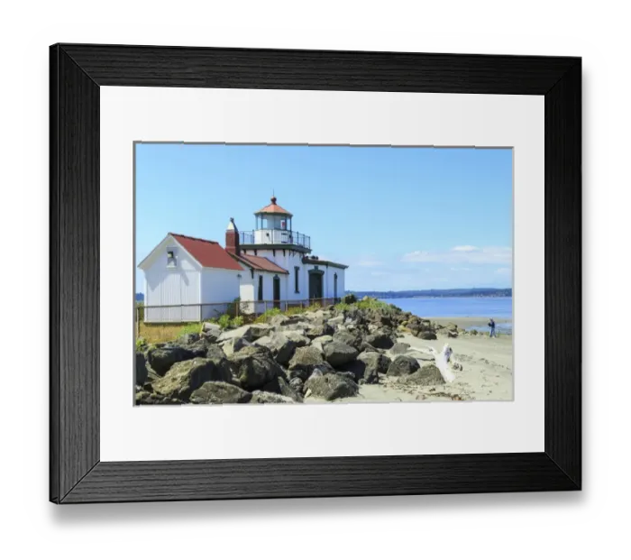 Framed Print : MR man on beach, West Point Lighthouse, Discovery Park, Seattle, WA Framed Print : MR man on beach, West Point Lighthouse, Discovery Park, Seattle, WA