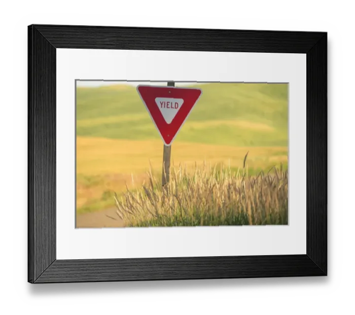 Framed Print : Rural sign near field of Wheat, Palouse Area of Eastern WA near town of Steptoe, USA Framed Print : Rural sign near field of Wheat, Palouse Area of Eastern WA near town of Steptoe, USA