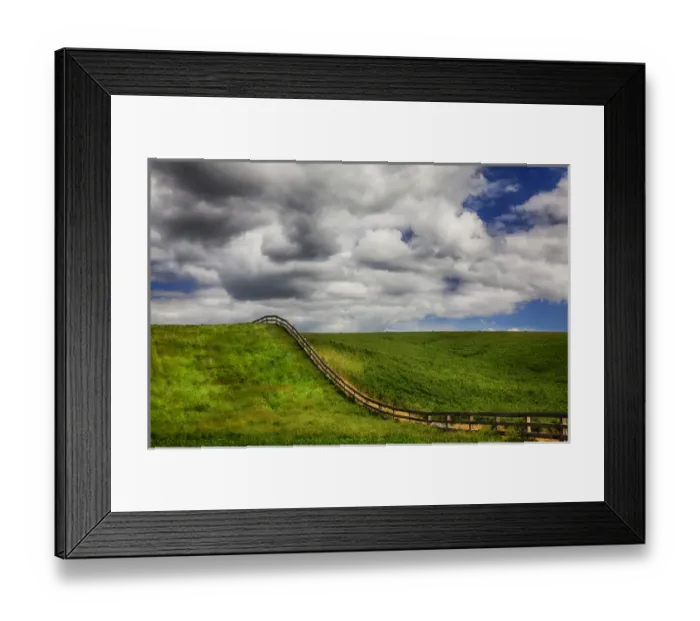 Framed Print : North America; USA; Washington; Palouse Country; Long fence running through the Wheat field Framed Print : North America; USA; Washington; Palouse Country; Long fence running through the Wheat field
