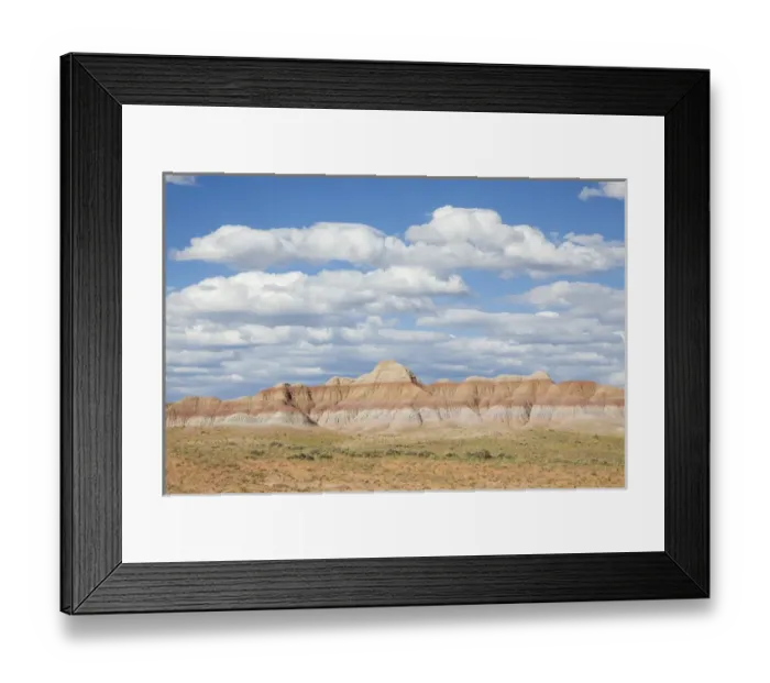 Framed Print : USA, Wyoming, Sublette County, Cloudy sky over sagebrush and badlands