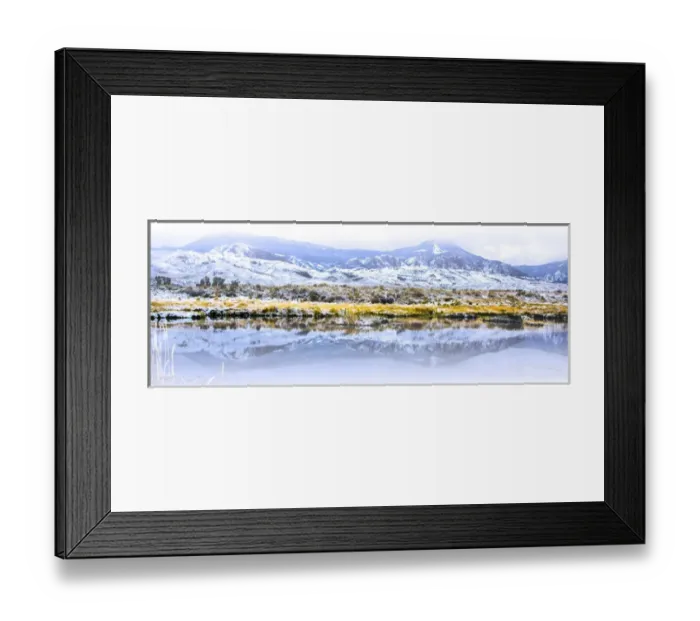 Framed Print : Wapiti Valley, Wyoming. Reflection of montains in a pond Framed Print : Wapiti Valley, Wyoming. Reflection of montains in a pond