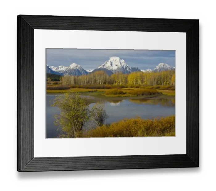 Framed Print : autumn; Oxbow; Grand Teton National Park; Wyoming; USA