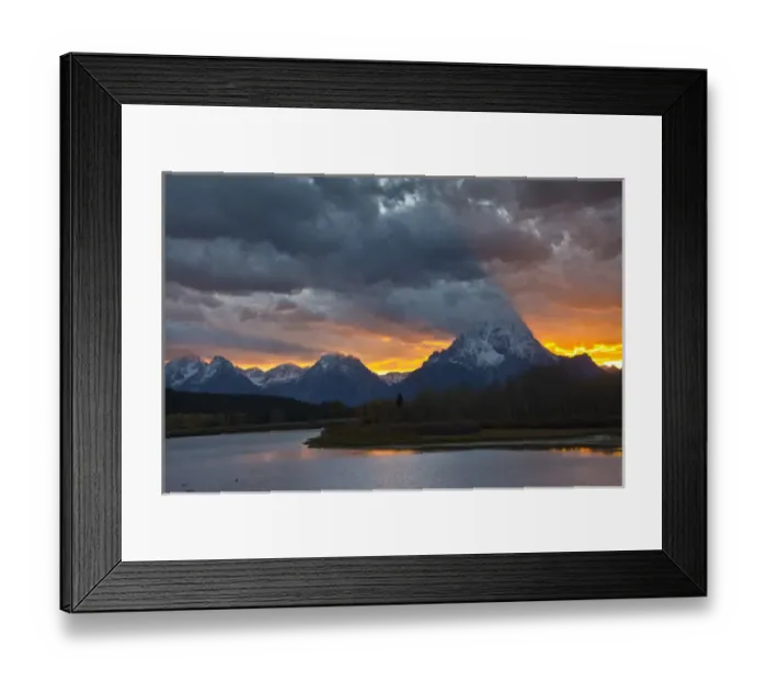 Framed Print : Sunset; Oxbow; Mount Moran; Grand Teton National Park; Wyoming; USA
