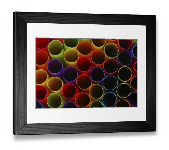 Framed Print : Abstract of ends of multicolored drinking straws Framed Print : Abstract of ends of multicolored drinking straws