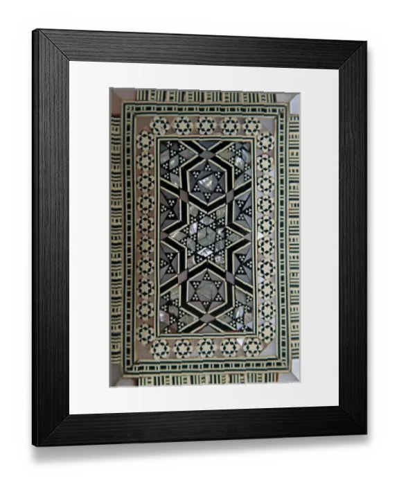 Framed Print : Africa, Egypt. Typical wood box inlaid with mother of pearl
