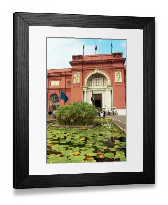 Framed Print : Egypt, Cairo, the Museum of Egyptian Antiquities, Papyrus in a Lily Pond in front Framed Print : Egypt, Cairo, the Museum of Egyptian Antiquities, Papyrus in a Lily Pond in front