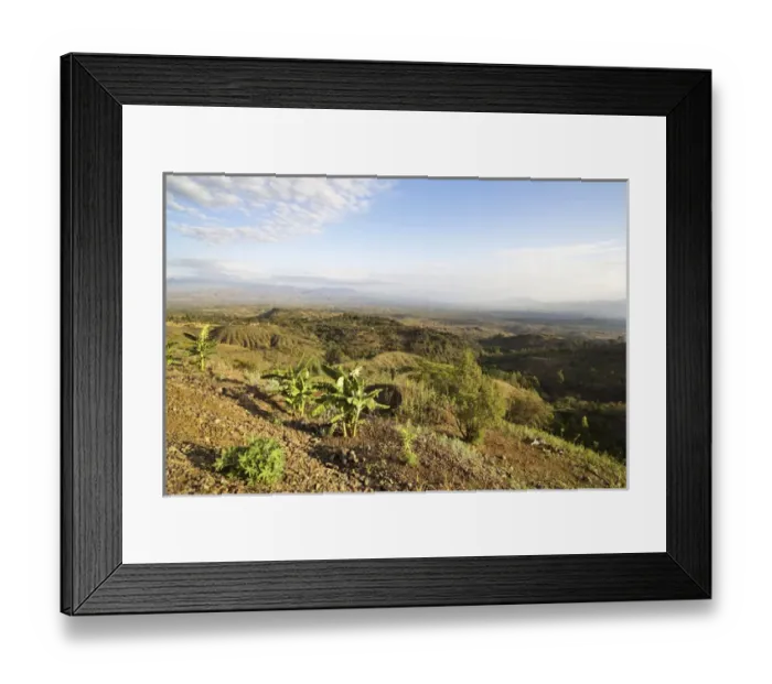Framed Print : Dry farming on terraces in the steep and mountainous territory of the Konso, Rift valley Framed Print : Dry farming on terraces in the steep and mountainous territory of the Konso, Rift valley