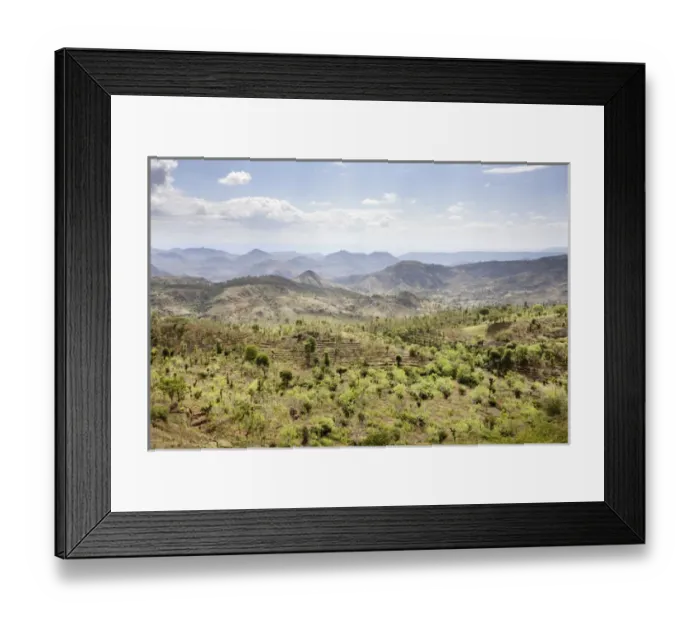 Framed Print : Dry farming on terraces in the steep and mountainous territory of the Konso, Rift valley Framed Print : Dry farming on terraces in the steep and mountainous territory of the Konso, Rift valley
