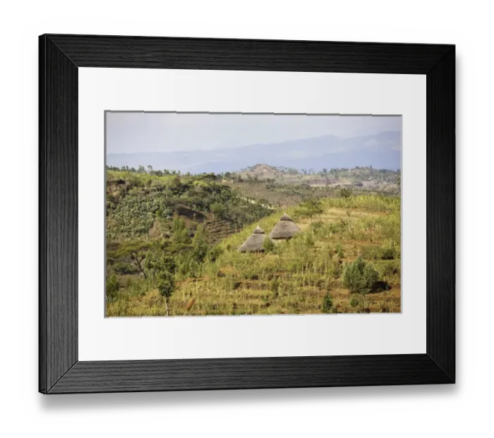 Framed Print : Dry farming on terraces in the steep and mountainous territory of the Konso, Rift valley Framed Print : Dry farming on terraces in the steep and mountainous territory of the Konso, Rift valley