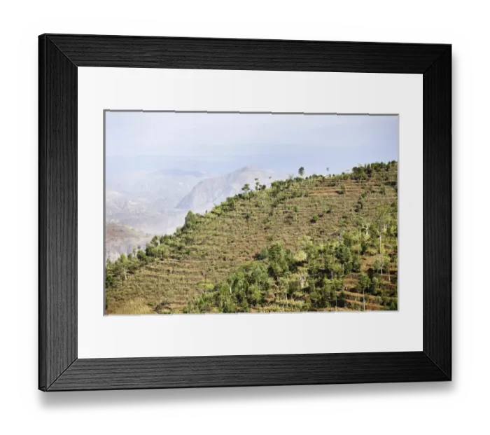 Framed Print : Dry farming on terraces in the steep and mountainous territory of the Konso, Rift valley Framed Print : Dry farming on terraces in the steep and mountainous territory of the Konso, Rift valley