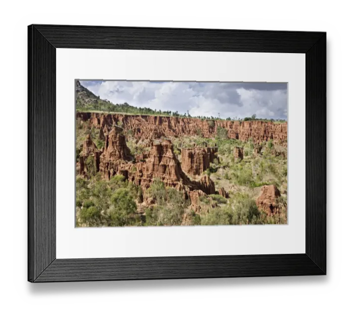 Framed Print : Soil erosion in the territory of the Konso, Rift Valley