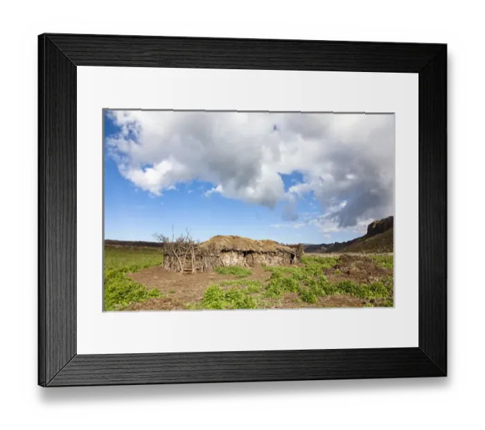 Framed Print : huts of local Oromo nomads at Keyrensa in the Bale Mts