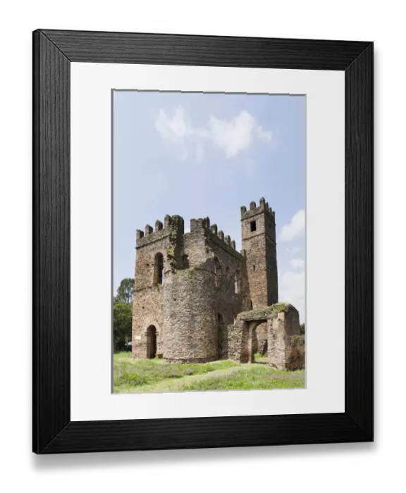 Framed Print : Fasil Ghebbi, a fortress-like royal enclosure, Gonder, Ethiopia