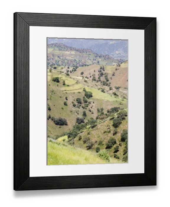 Framed Print : Landscape in the province Tigray, northern Ethiopia. During and after the rainy season
